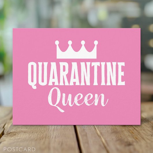 Quarantine Queen 2020 Pink Girly Virus Briefkaart