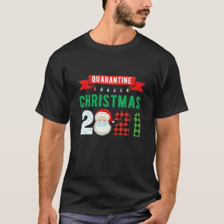 Quarantine Santa Kerstpyjama Familie Funny Xm T-shirt