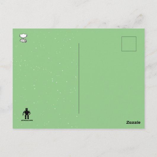 QUARANTINE SIX FEET ROBOTS DOOR Jetpackcorps Briefkaart (Achterkant)