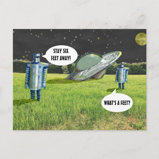 QUARANTINE SIX FEET ROBOTS DOOR Jetpackcorps Briefkaart (Voorkant)