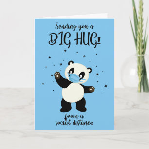 Quarantine Sociale Afstand Panda Beer Knuffelkaart Kaart