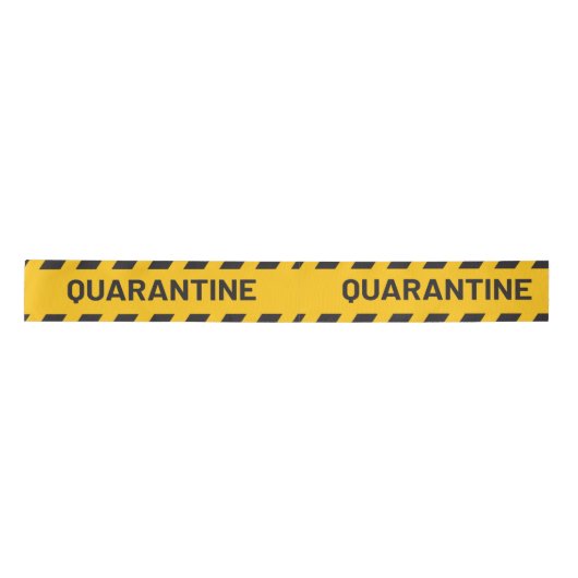 Quarantine Stripe Yellow Satijnen Lint (Voorkant)