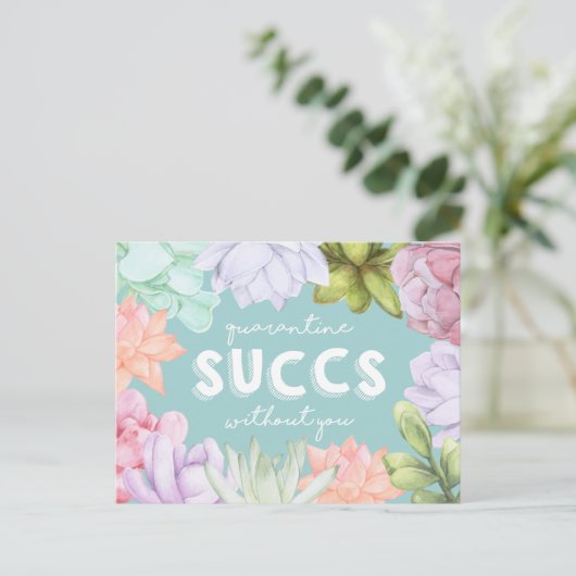 Quarantine Succes zonder jou | Grappig dat u ontbr Briefkaart (Staand voorkant)
