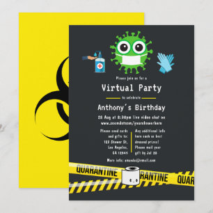 Quarantine Virtual Birthday Party Kaart