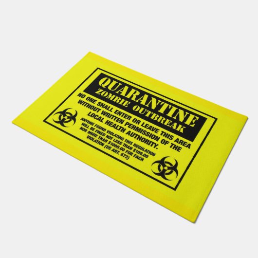 Quarantine Zombie Outbreak Deurmat (Schuin)
