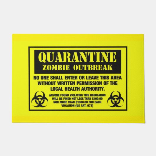 Quarantine Zombie Outbreak Deurmat (Voorkant)