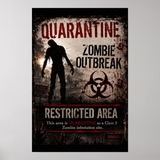 Quarantine Zombie-uitbraak – Verboden Gebied Poster (Voorkant)