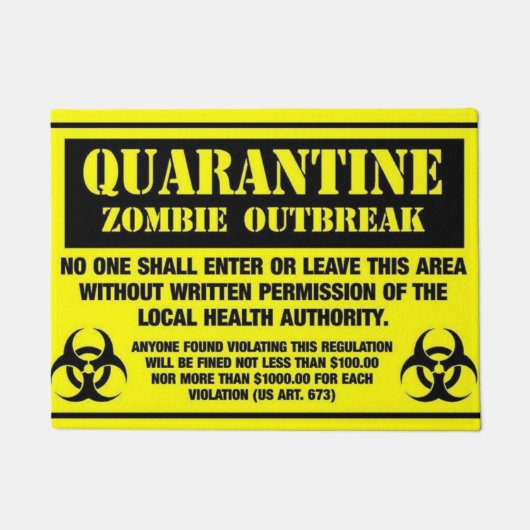 Quarantine Zombie Zone Deurmat (Voorkant)
