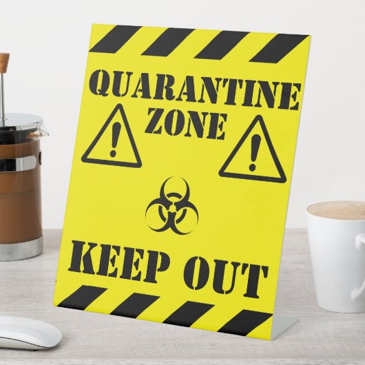 Quarantine Zone Reclamebord Met Voetstuk (Insitu)