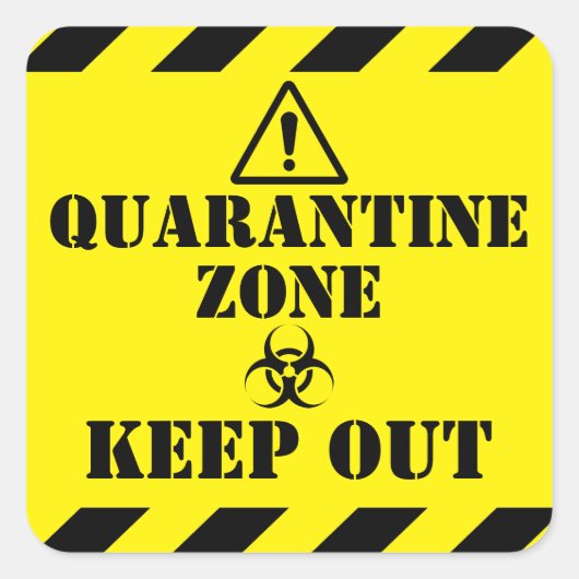 Quarantine Zone Vierkante Sticker (Voorkant)