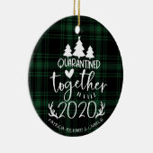 Quarantined Together Cute Covid kerst Green Keramisch Ornament (Rechts)
