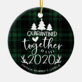 Quarantined Together Cute Covid kerst Green Keramisch Ornament (Voorkant)