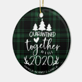 Quarantined Together Cute Covid kerst Green Keramisch Ornament (Links)