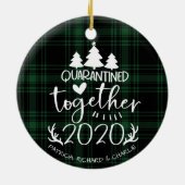 Quarantined Together Cute Covid kerst Green Keramisch Ornament (Achterkant)