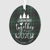 Quarantined Together Cute Covid kerst Green Ornament (voorkant)