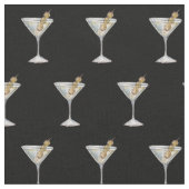 Quarantini Cocktail Pattern Face Mask Black Stof (Close Up)