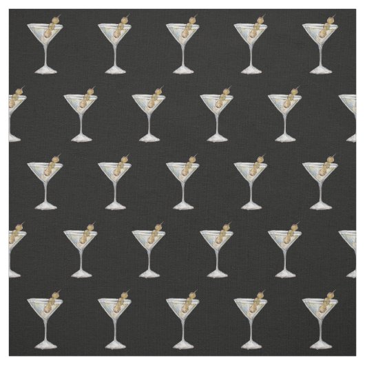 Quarantini Cocktail Pattern Face Mask Black Stof (Swatch)