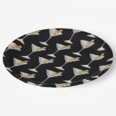 Quarantini Martini Cocktail Pattern Black Papieren Bordje (Gekanteld)