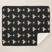Quarantini Martini Cocktail Pattern Black Sherpa Deken (Voorkant (horizontaal))