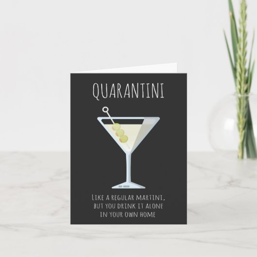 Quarantini Martini Funny Social Distancing Card Kaart (Voorkant)