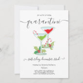 Quarantini Mistletoe en Martinis Holiday Party Kaart (Voorkant)