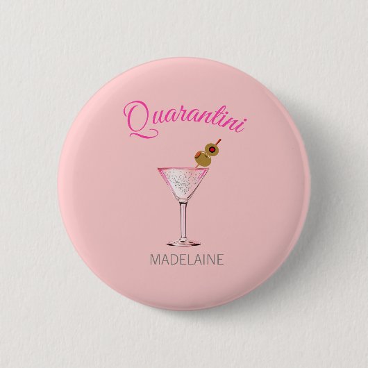 Quarantini Personal Cocktail Glass Pink Ronde Button 5,7 Cm (Voorkant)