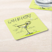 Quarantini Social Isolation Cocktail Recipe Kartonnen Onderzetters (Schuin)