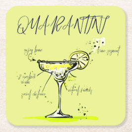 Quarantini Social Isolation Cocktail Recipe Kartonnen Onderzetters