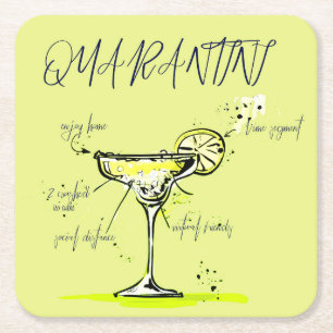 Quarantini Social Isolation Cocktail Recipe Kartonnen Onderzetters