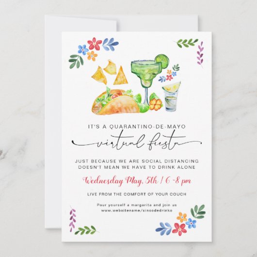 Quarantino-de-Mayo | Virtual Cinco-de-Mayo Party Kaart (Voorkant)