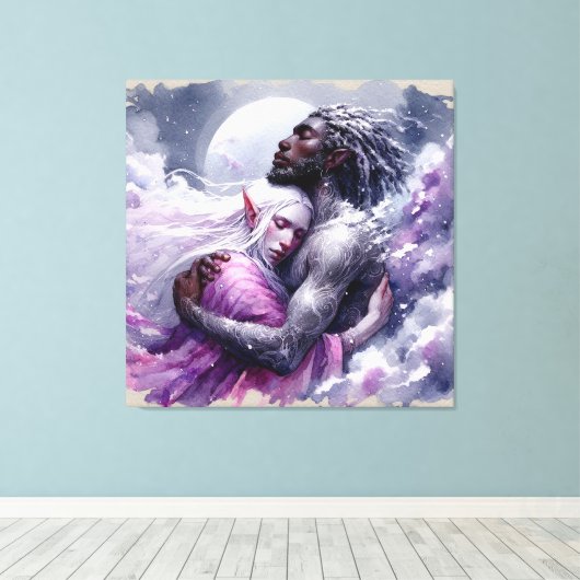 Quaraun & BoomFuzzy - Omhelzen Canvas Afdruk (Insitu (Houten vloer))