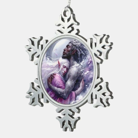 Quaraun & BoomFuzzy - Omhelzen Tin Sneeuwvlok Ornament (Rechts)