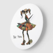 Quarige Whimse Meisje - Wees jezelf. Grote Klok (Hoek)