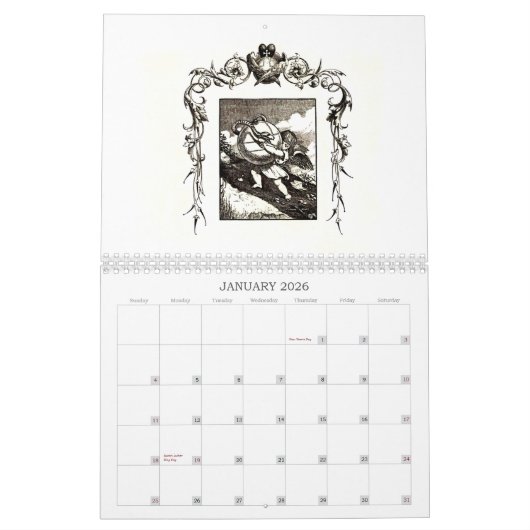 Quarles Emblem Calendar of the Grotesque 1600s Kalender (Jan 2026)