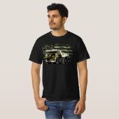 Quarry Dump Truck Driver Camouflage American Flag T-shirt (Voorkant volledig)