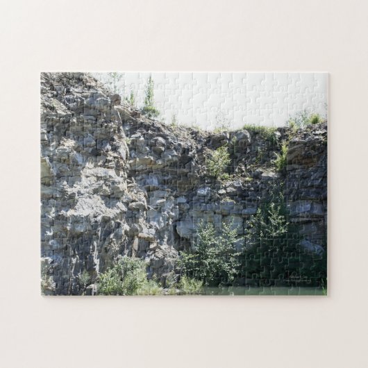 Quarry Granite Rock Cliff Wall Pond Natuur Legpuzzel (Horizontaal)