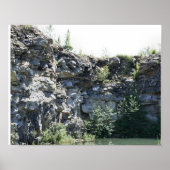 Quarry Granite Rock Cliff Wall Pond Natuur Poster (Voorkant)