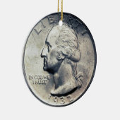 Quarter Dollar Money Ornament. Keramisch Ornament (Rechts)