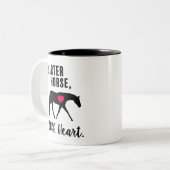 Quarter Horse, 100% hart - stuntstoel Tweekleurige Koffiemok (Voorkant links)