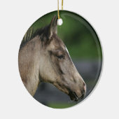 Quarter Horse Foal Headshot Keramisch Ornament (Links)
