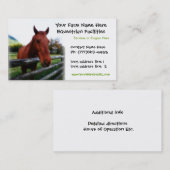 Quarter Horse Foto van Equestrian Services Visitekaartje (Voorkant / Achterkant)