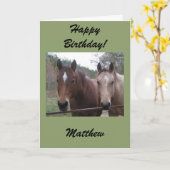 Quarter Horse Gepersonaliseerde Verjaardag Kaart (Gele Bloem)