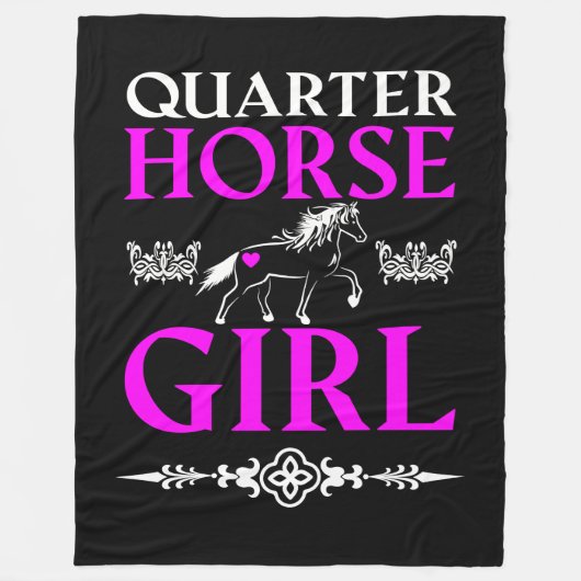 Quarter Horse Girl Fleece Deken (Voorkant)