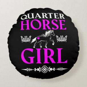 Quarter Horse Girl Rond Kussen