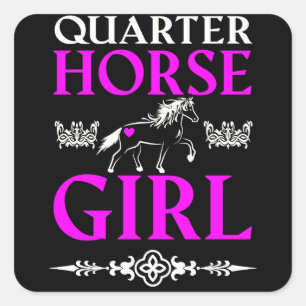 Quarter Horse Girl Vierkante Sticker