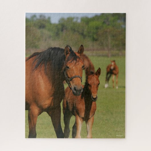 Quarter Horse Mare and Foal Standing Legpuzzel (Verticaal)