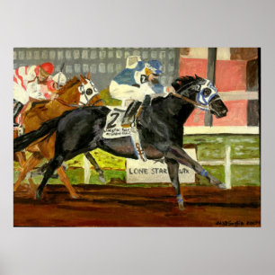 Quarter Horse Racing Portret Poster