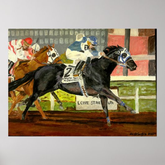 Quarter Horse Racing Portret Poster (Voorkant)