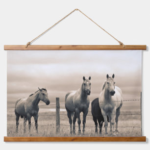 Quarter Horses In Canadese Prairie Hangend Wandkleed