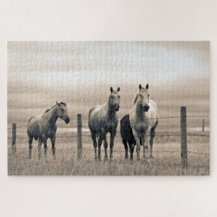Quarter Horses Op Canadese Prairie Legpuzzel